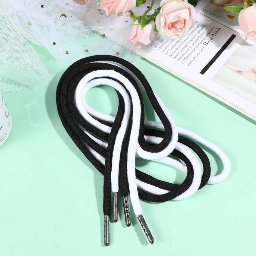 Drawstring Cord for Sweatpants Soft Cotton Rope Black Drawstrings