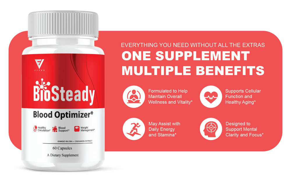 (2 Pack) BioSteady Blood Optimizer, Bio Steady Advanced Formula (120 Capsules)