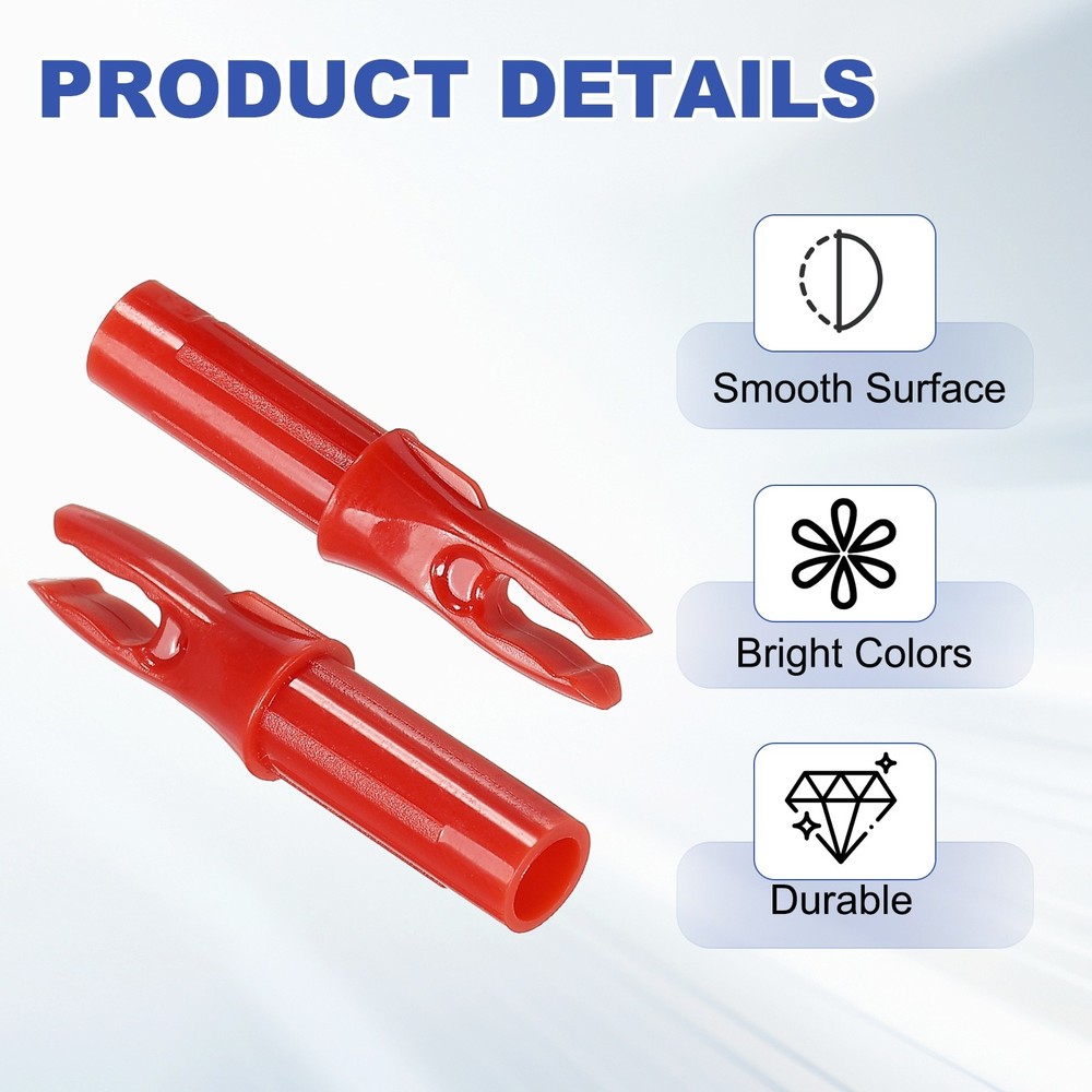 30 Pack Archery Arrows Nocks 6.2mm Plastic Insert Arrow Nock Red