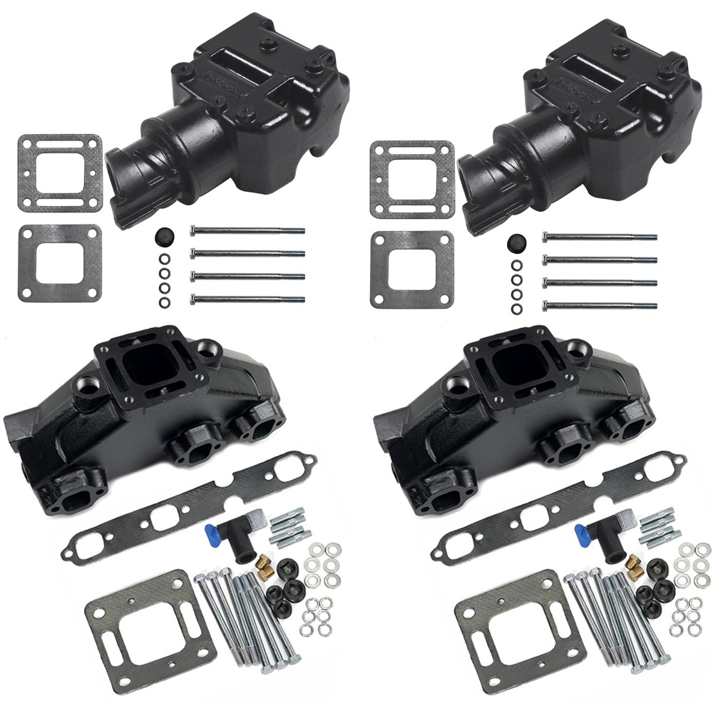 Exhaust Manifold & Riser Kit for MerCruiser Marine 4.3L V6 262 85‑02 99746 44354