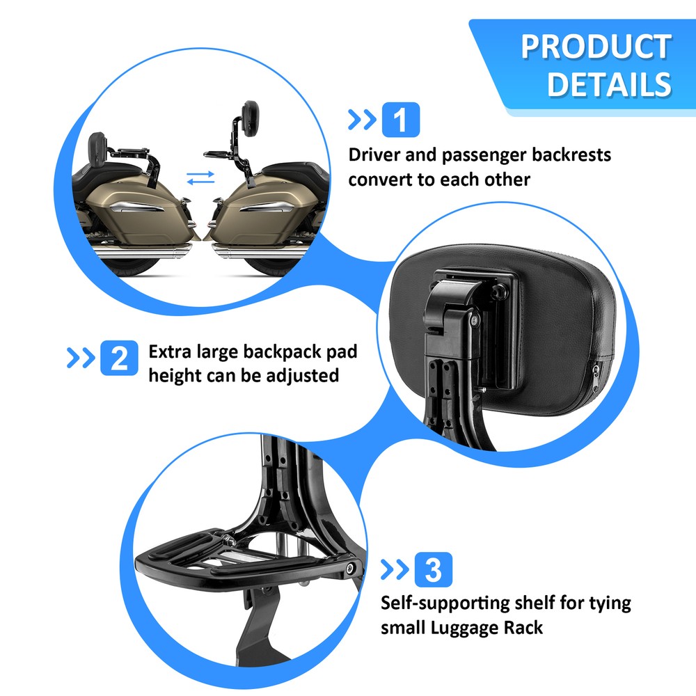 Multi-Purpose Backrest Sissy bar for BMW R18B R18 Bagger