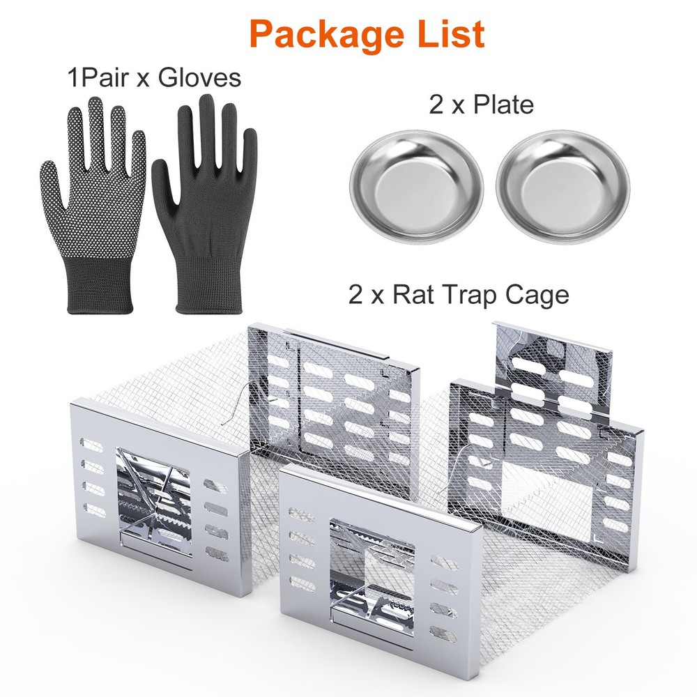 2PACK Humane Rat Trap Catch & Release Live Mouse Cage Yard Animals Mouse Traps