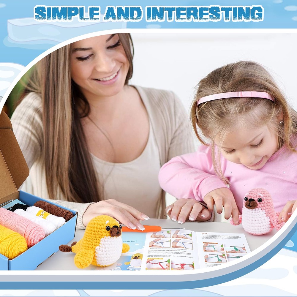 Crochet Kit for Beginners - Seal Crochet Kit with Step-by-Step Video Tutorial...
