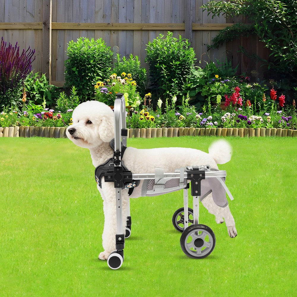Medium Dog Mobility Wheelchair Adjustable Length Width Height Walking Cart