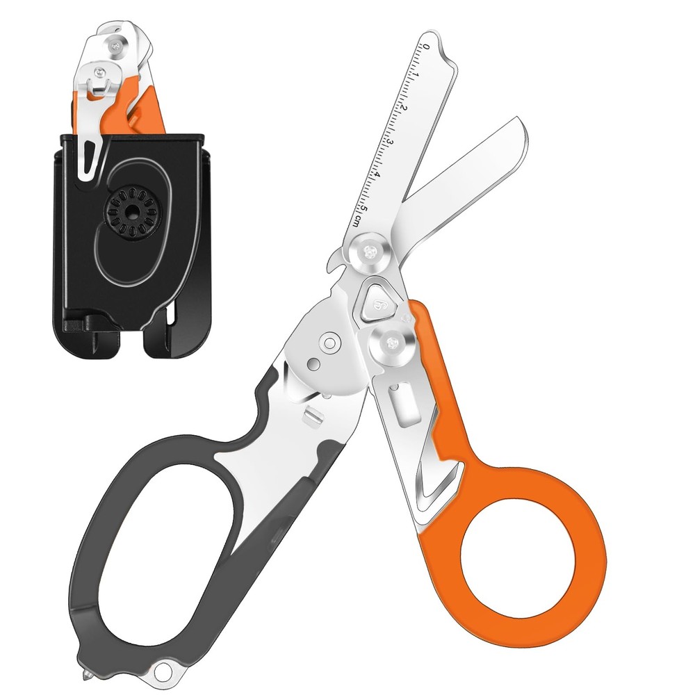 6 In 1 Multi-function Trauma Shears Foldable with Compatible Holster and Penl...