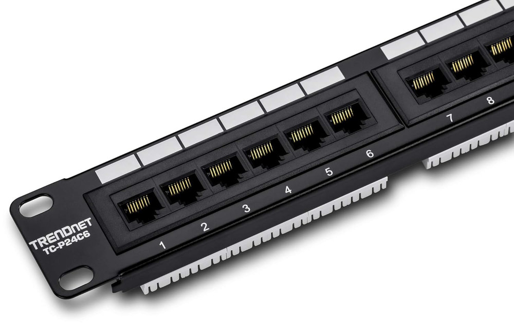24-Port Cat6 Unshielded Patch Panel, Wallmount or Rackmount, Compatible with Cat