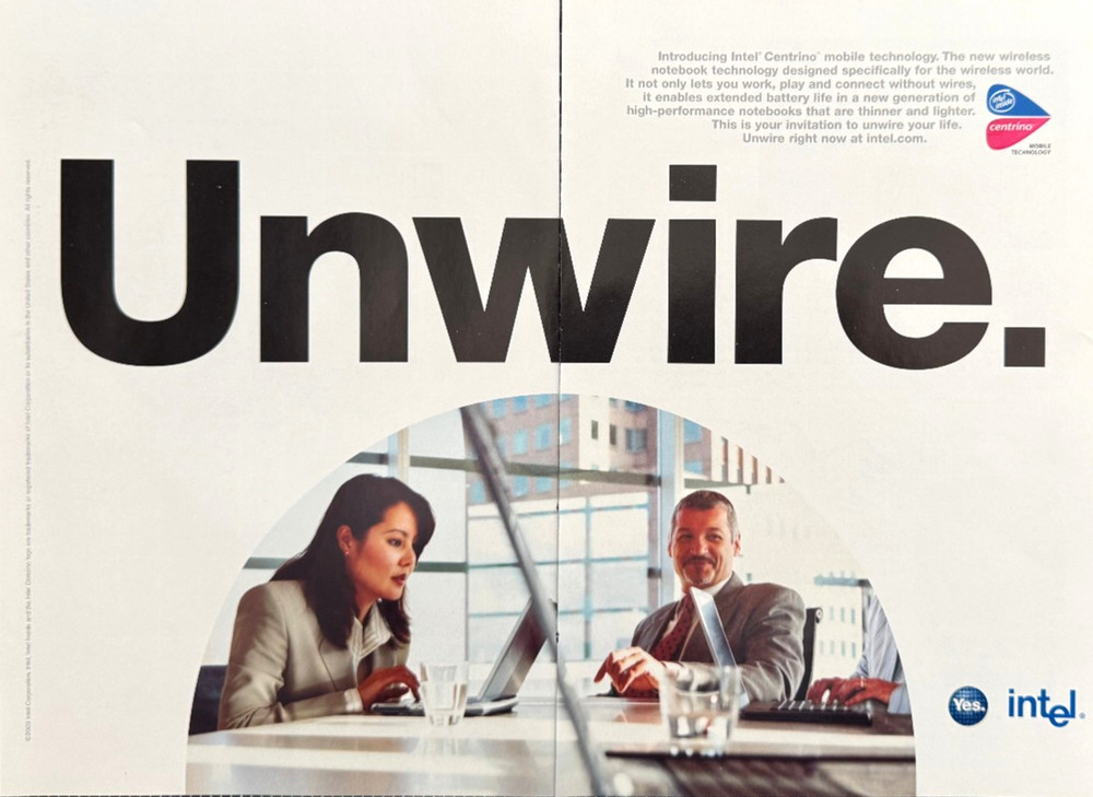 Intel Centrino Mobile Technology New Wireless Notebook  Vintage Print Ad 2003