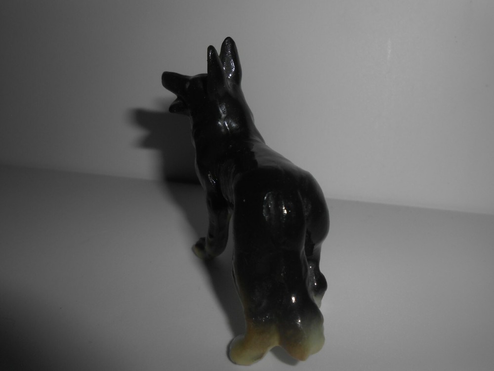 German Shepherd Miniature Figure Bone China