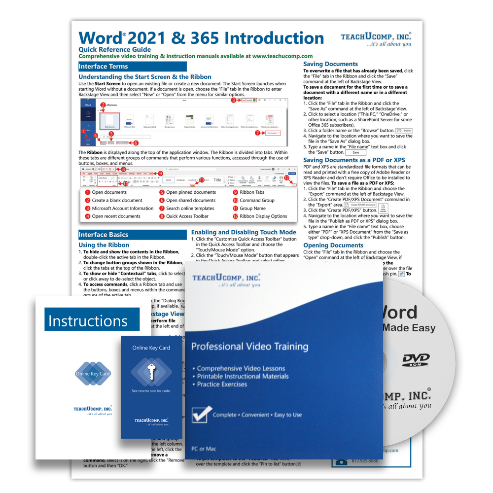 WORD for Microsoft 365 DELUXE Training Tutorial Course & Reference Guide