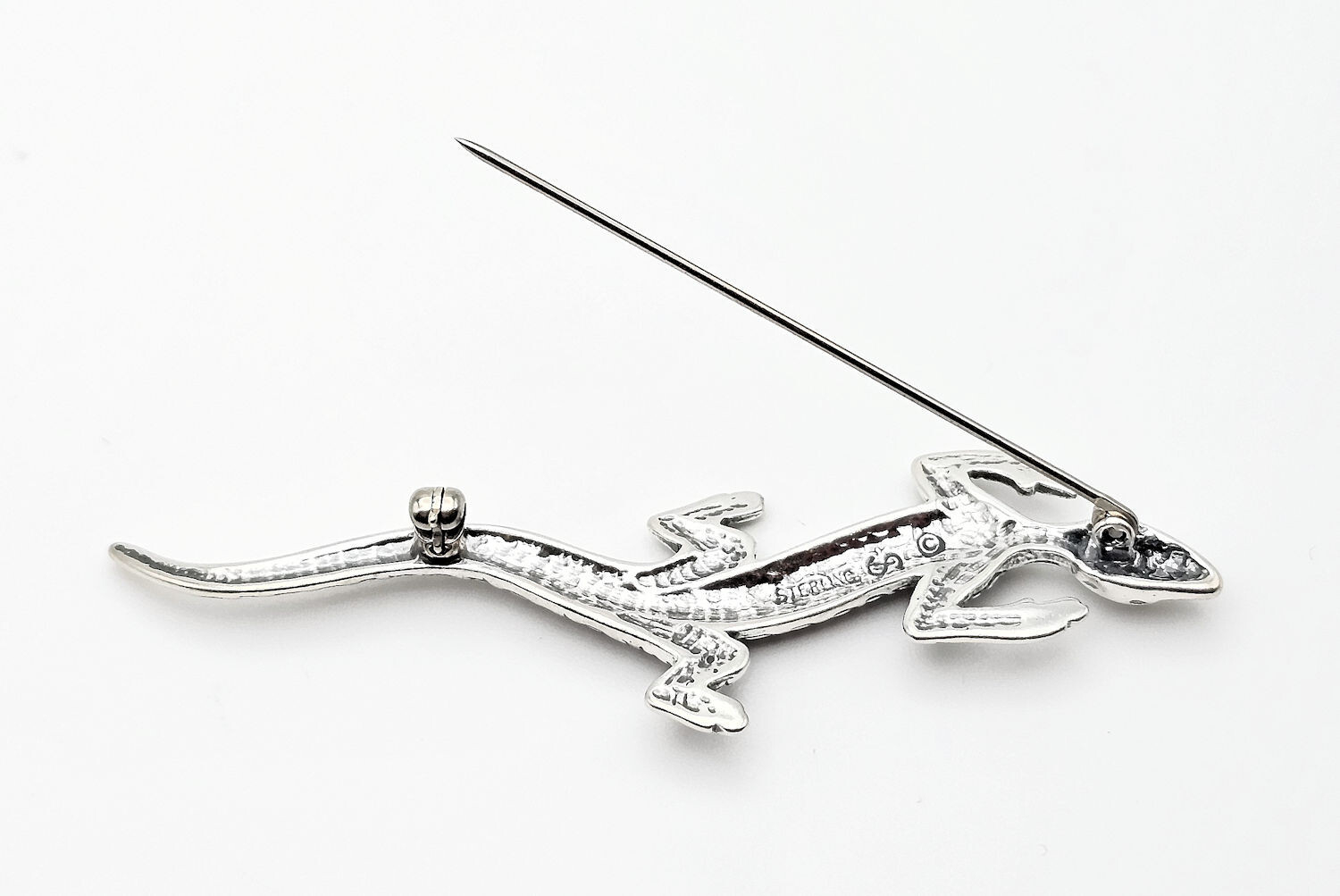 Sterling Silver Lizard Pin