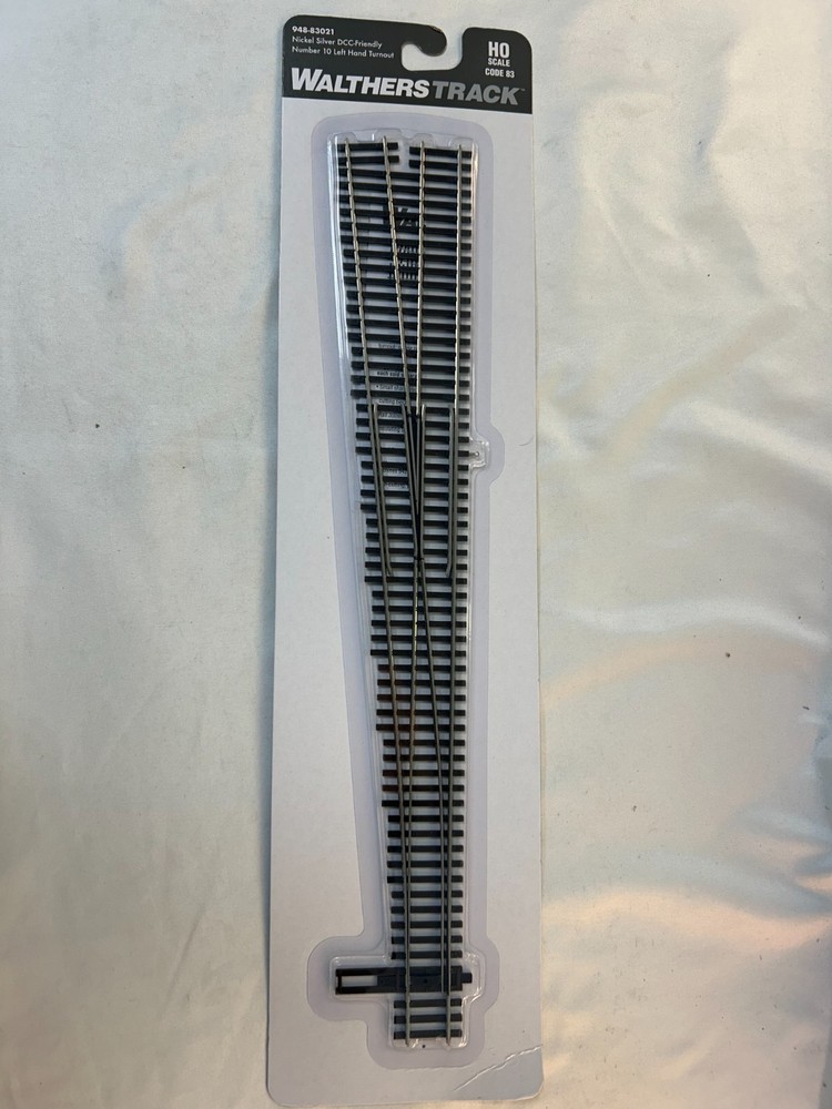 Walthers Track 948-83021 HO Scale Code 83 Number 10 Left Hand Turnout