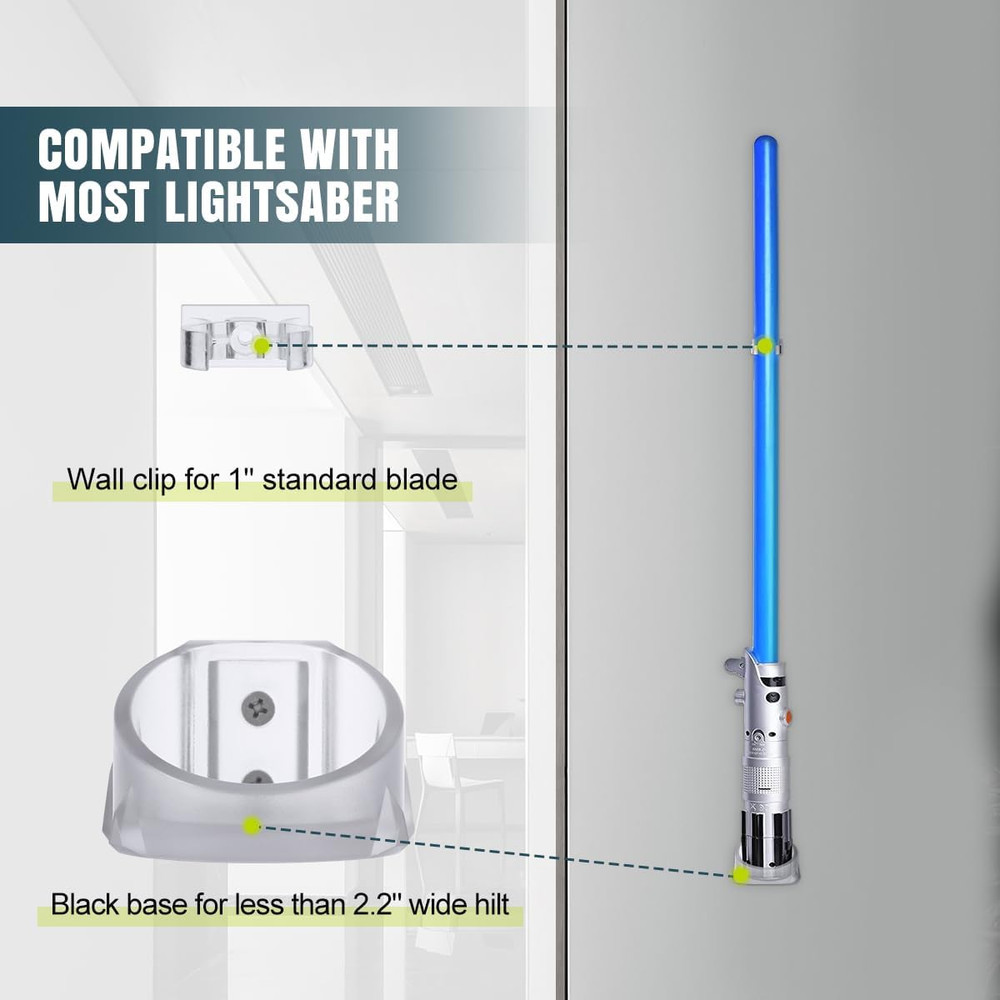 1 Pack Clear Lightsaber Wall Mount Lightsaber Holder Rack Compatible wit