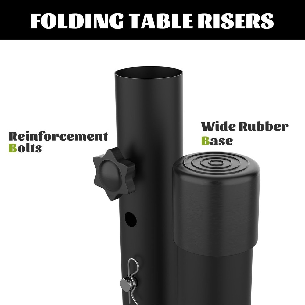 Table Legs Extensions for Straight/Bent Folding Tables, Metal Folding Table L...