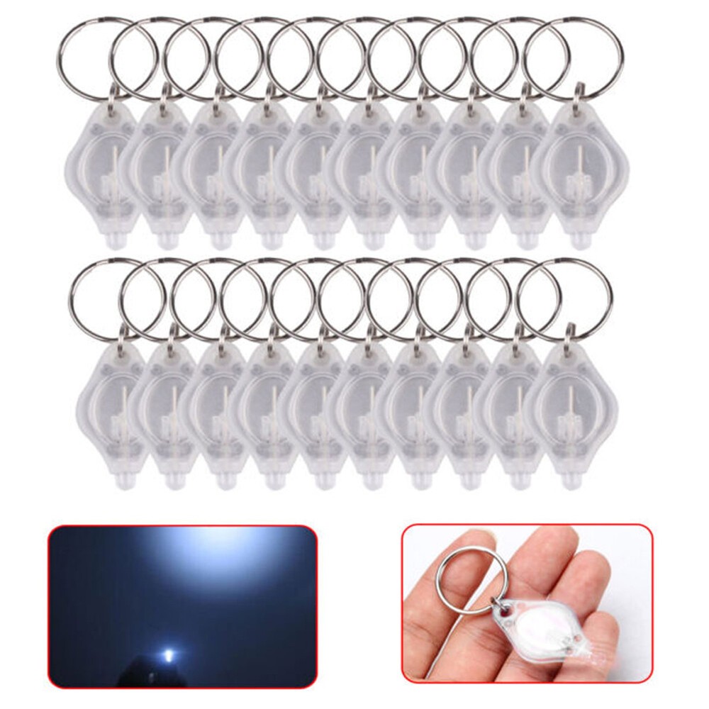 20pcs LED Mini Keychain Flashlight Key Ring Light Work Lamp Torch Lights Pocket