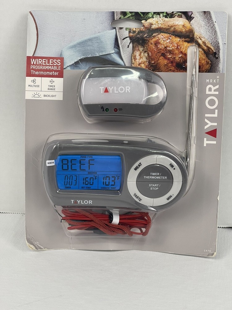 Taylor Wireless Grill Thermometer 1479, Programmable with Remote, NEW!