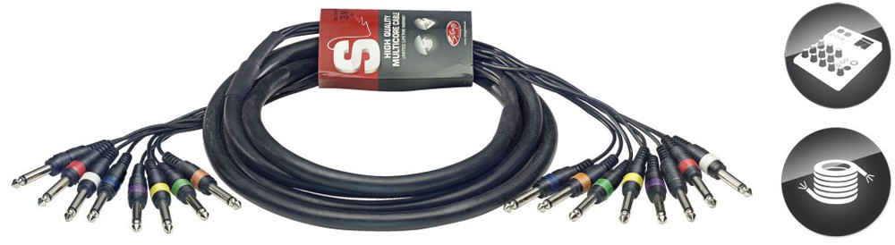 Multicore Cable - 8 x Mono Jack/ 8 x Mono Jack