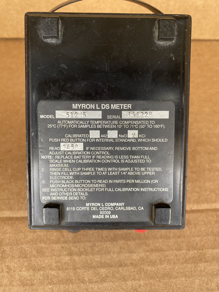 Myron L meter Conductivity Meter Item # 512M5 Preowned