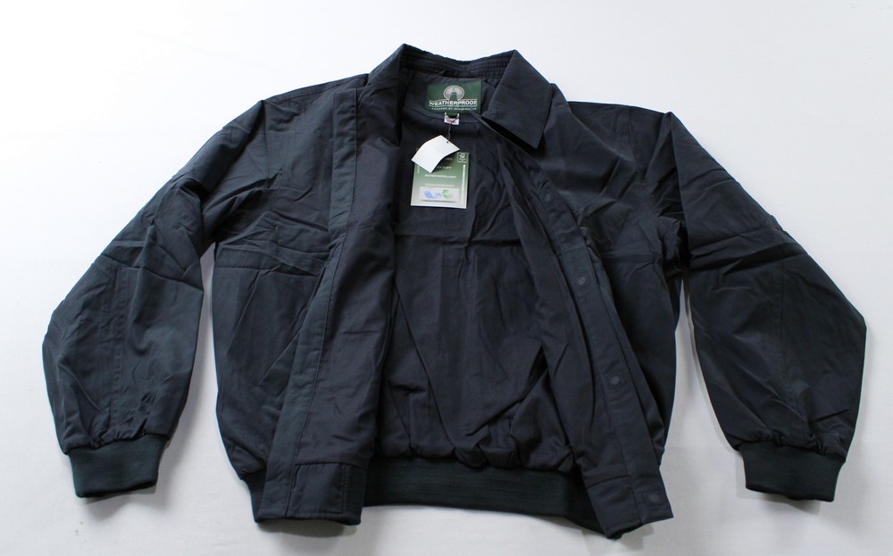 Weatherproof Men's Microfiber Hidden Snap Golf Jacket CD4 Navy Medium NWT