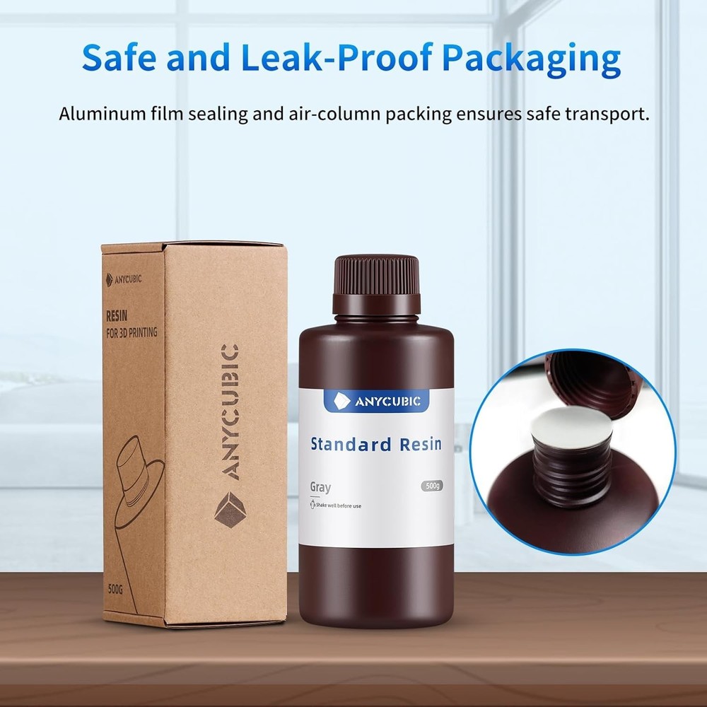 High Precision 3D Printer Resin - Quick Curing Grey, 500g for LCD Printing