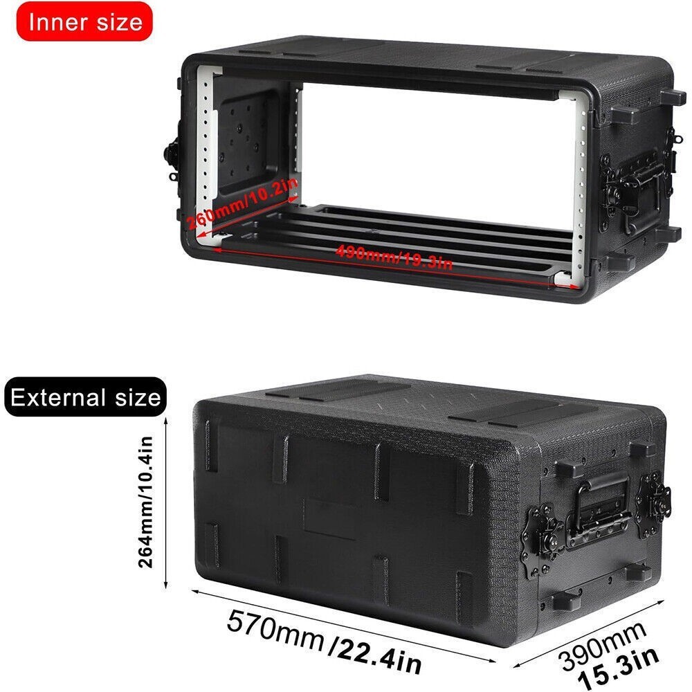 4U Rack Case 10.2" Rackmount Flight Cases Microphone Cases Utility Road Trunk