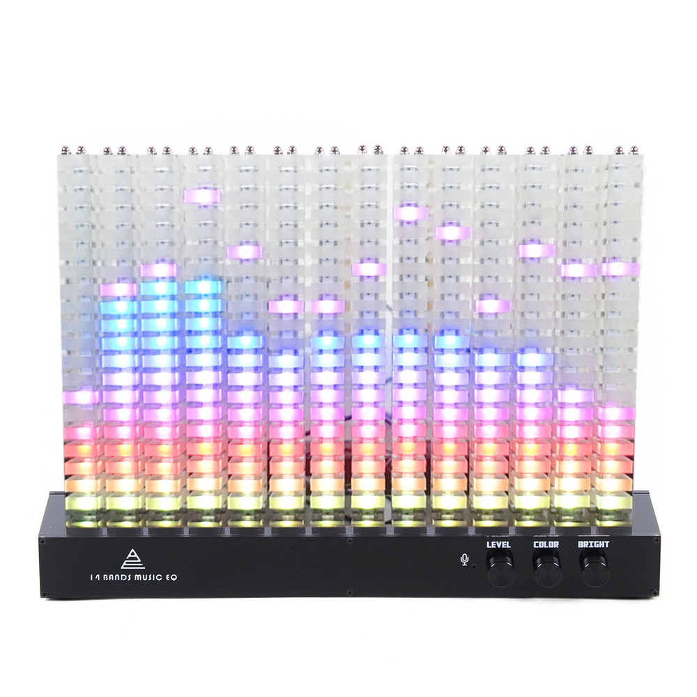 LED Music Spectrum Display Analyzer Stereo Audio Level Indicator 14-Segment Lamp