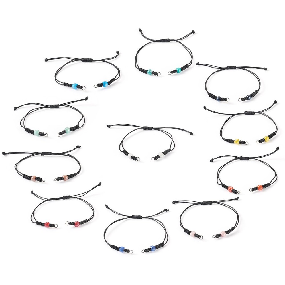 Sparkeads 11 Pcs Adjustable Braided Cords Black Waxed Thread
