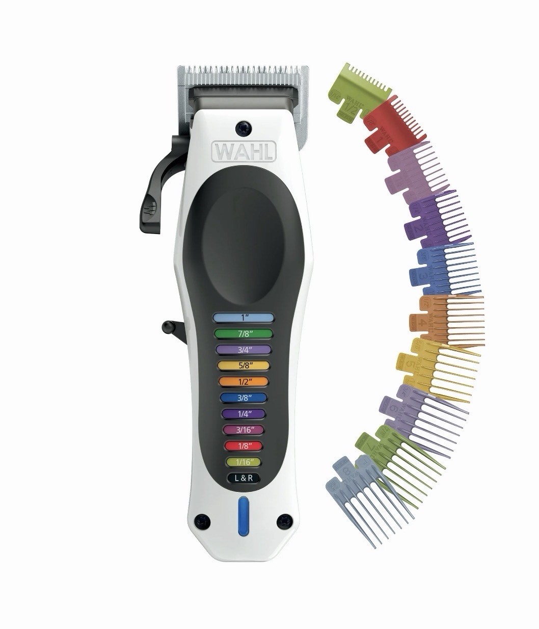 Wahl Color Pro Cordless Hair Clipper Rechargeable Color Coded Guide Haircut Kit