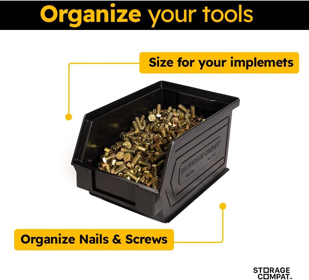 Stackable Blue Plastic Storage Bins - 6-Pack, 9"x5"x5" for Organizing