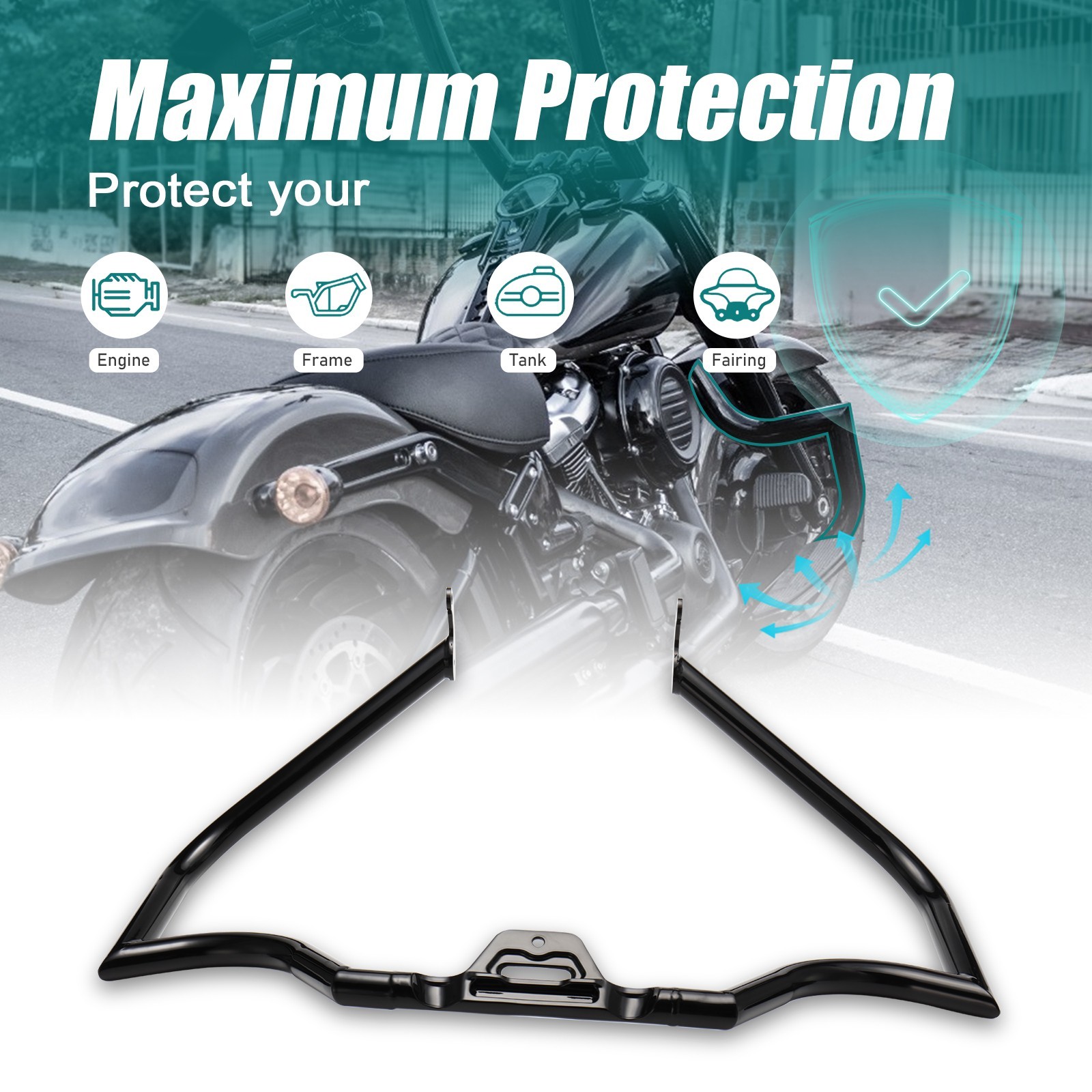 low Rider Heritage Meathook Highway Engine Guard Crash Bar for Softail 18-24