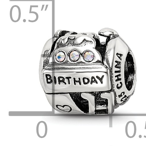 Silver Reflections Crystals Birthday Collage Bead QRS3461