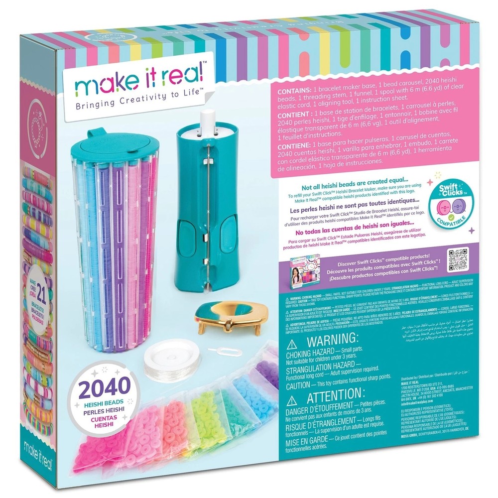 Make It Real: Swift Clicks Heishi Bracelet Maker - DIY Kit, Create 23 Bracelets