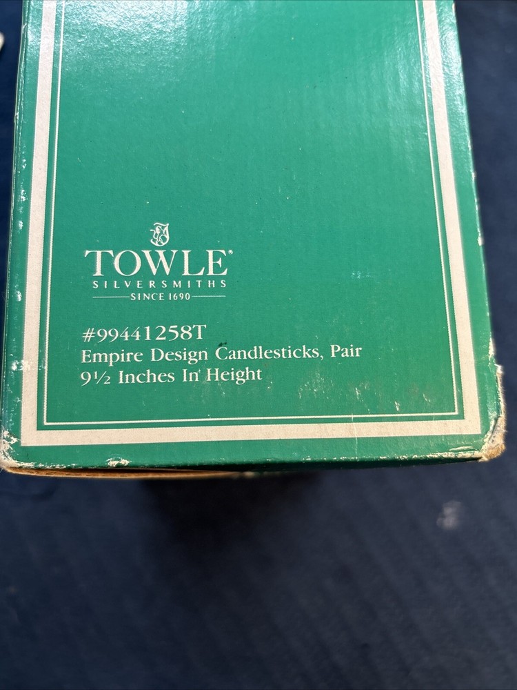 Vintage Towle Silversmiths 9.5” Silverplate Candlestick Holders Set 99441258T