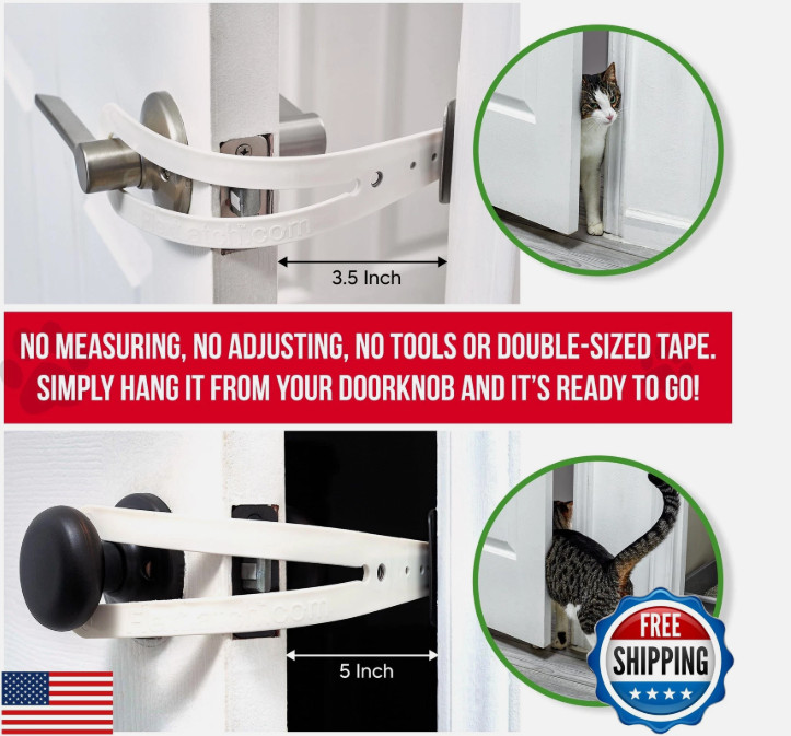 Cat Door Holder Latch – Bright White Flex Latch Strap