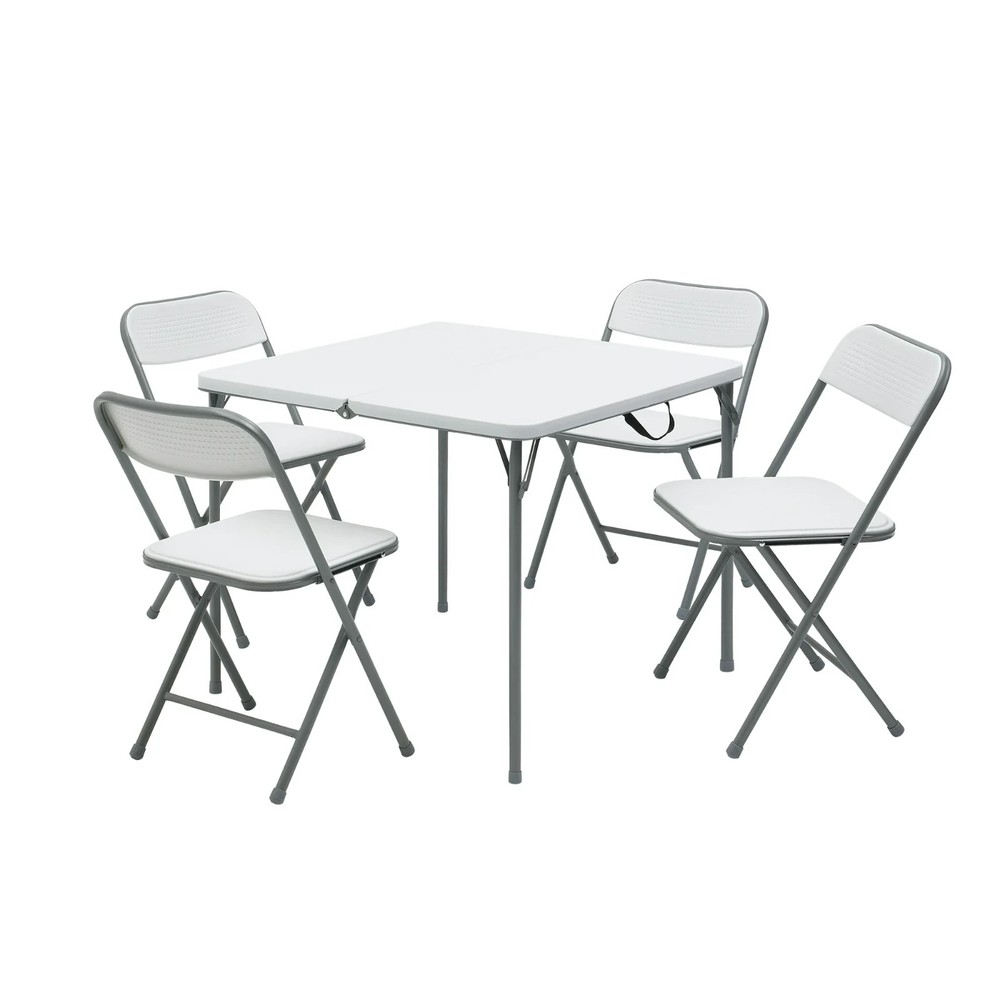 Mainstays 5-Piece Folding Table and Four Folding Chairs Set, White