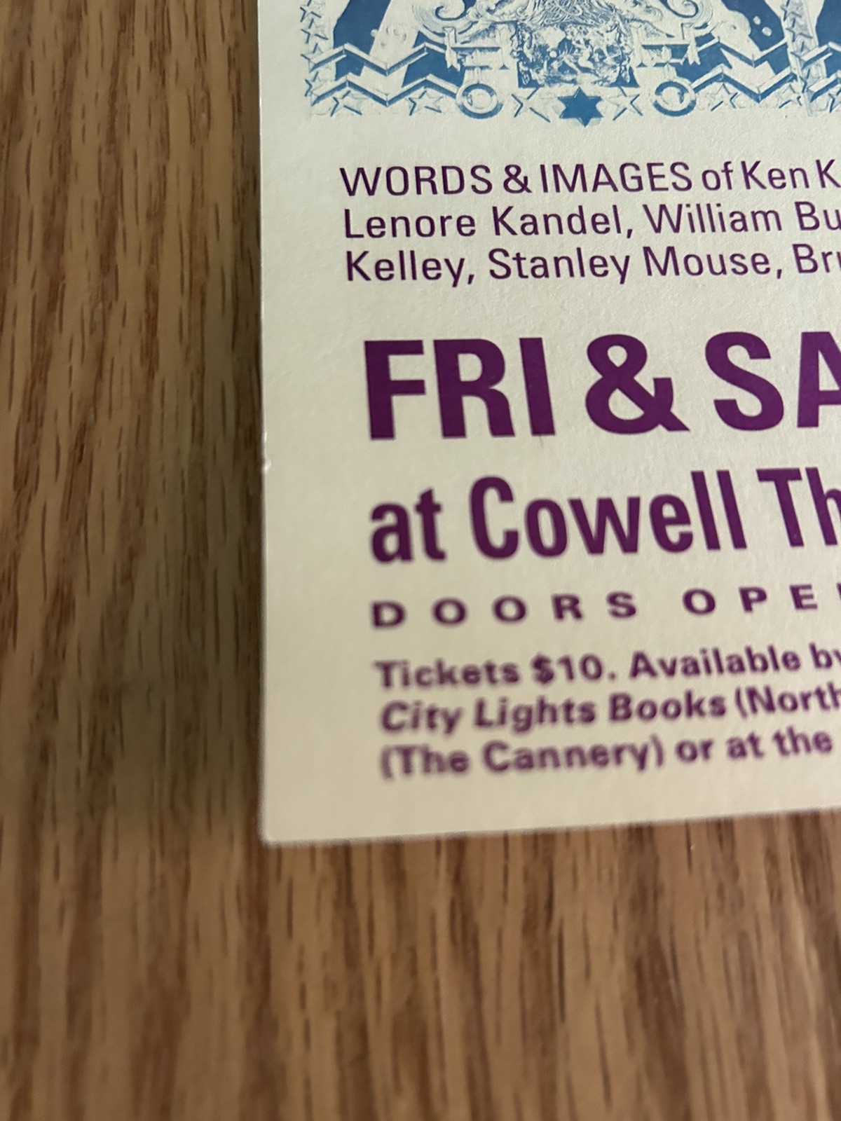 Oracle poster 1992 Haight Ashbury San Francisco Event Cohen Griffin rare Not LSD