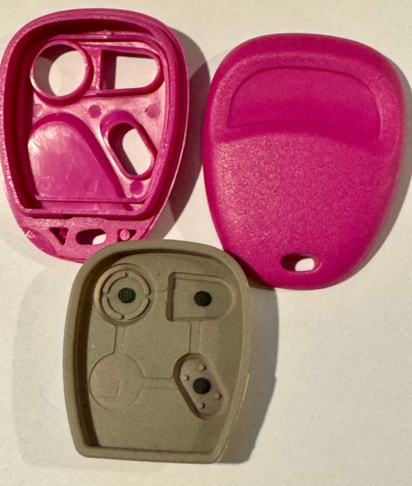 Pink keyless remote 3 button car fob case shell button pad 15042968 KOBLEAR1XT