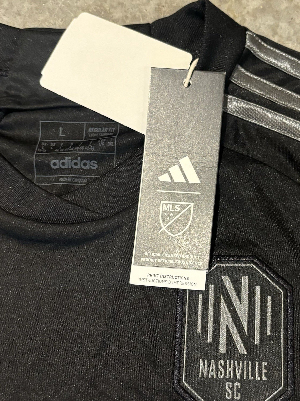 Adidas Men’s Nashville SC 2023 Jersey Size Large IC9620 Black MLS Soccer NWT