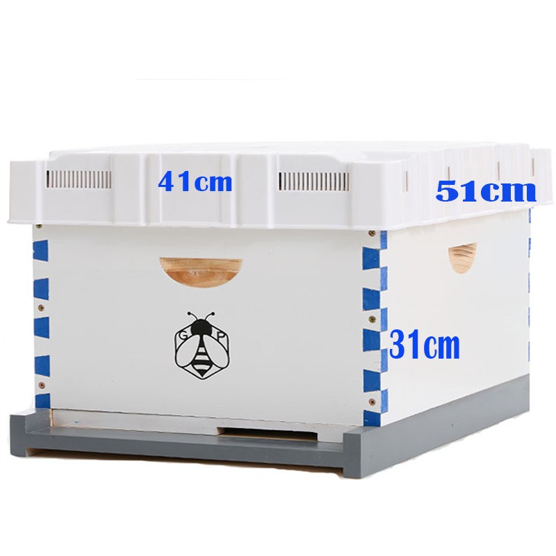 Beehive Langstroth House Beekeeping Kit 10 Deep Layer &10 Medium Frames + Cover