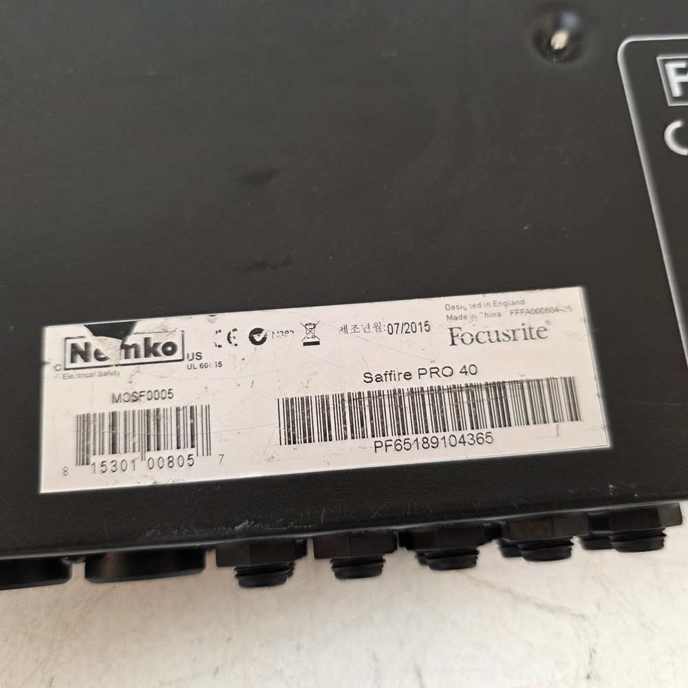 Focusrite Saffire Pro 40 Firewire Audio Interface Professional 20 In/Out