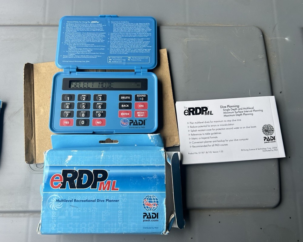PADI eRDPML Multilevel Recreational Dive Planner with Instructions & Box