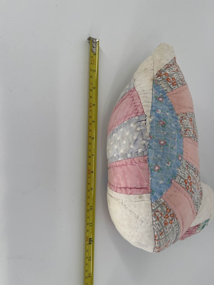 Handmade Quilted Patchwork Duck Goose Plush Pink Blue