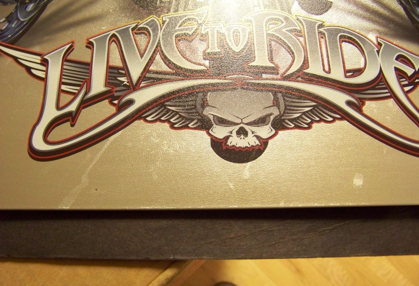 Live to Ride metal sign 12.5" x 16" reproduction motorcycles wolves