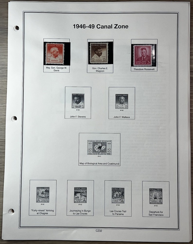 Mystic Heritage Collection - Canal Zone Stamp Section - Album Insert + 13 Stamps