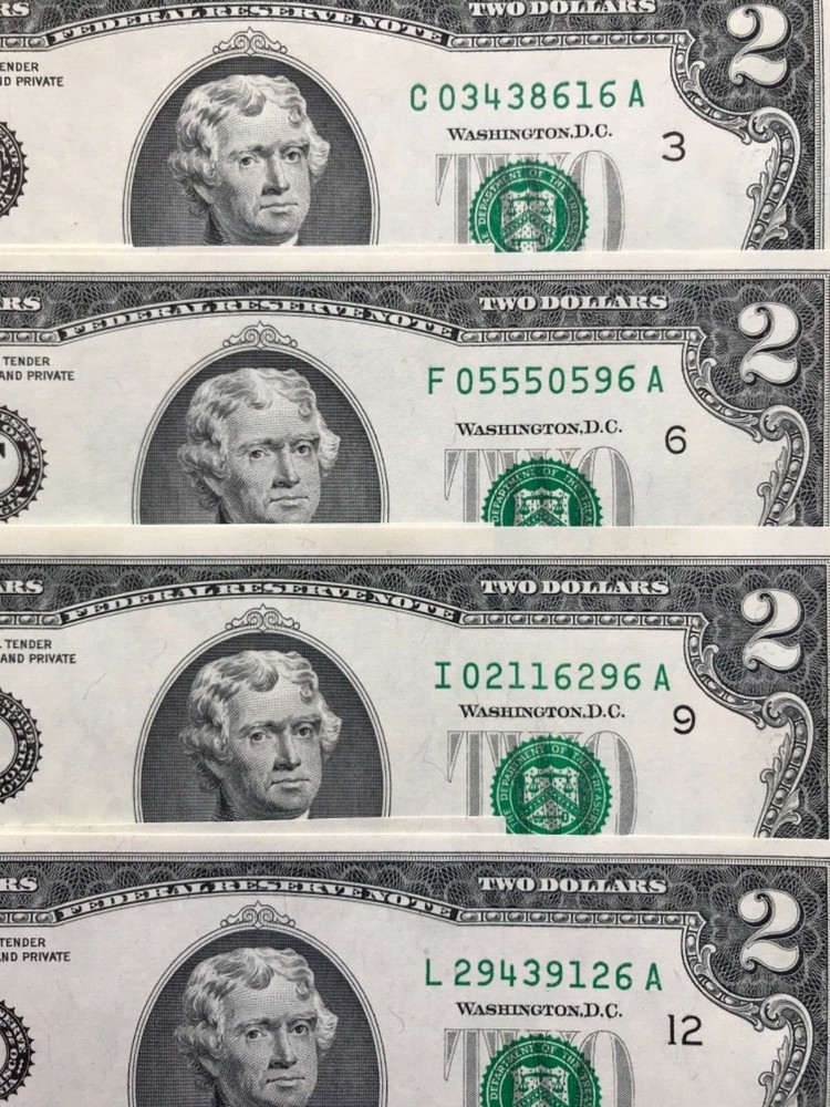 2003 A $2 TWO DOLLAR BILL ( 12 District full set ) UNCIRCULATED