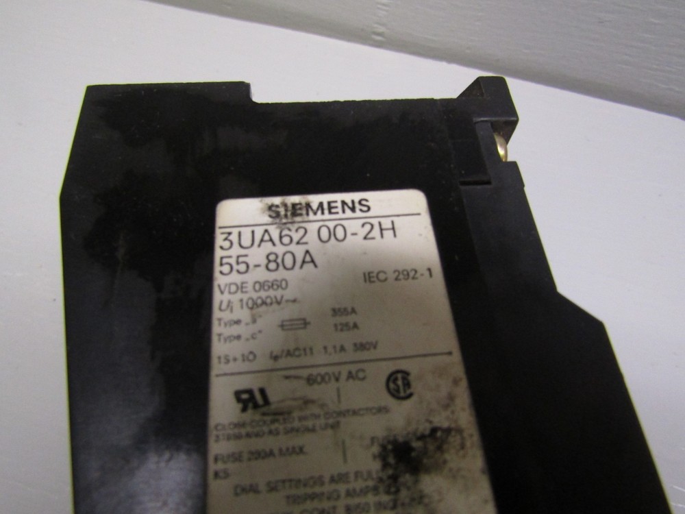 Siemens 3UA62 00-2H Overload Relay