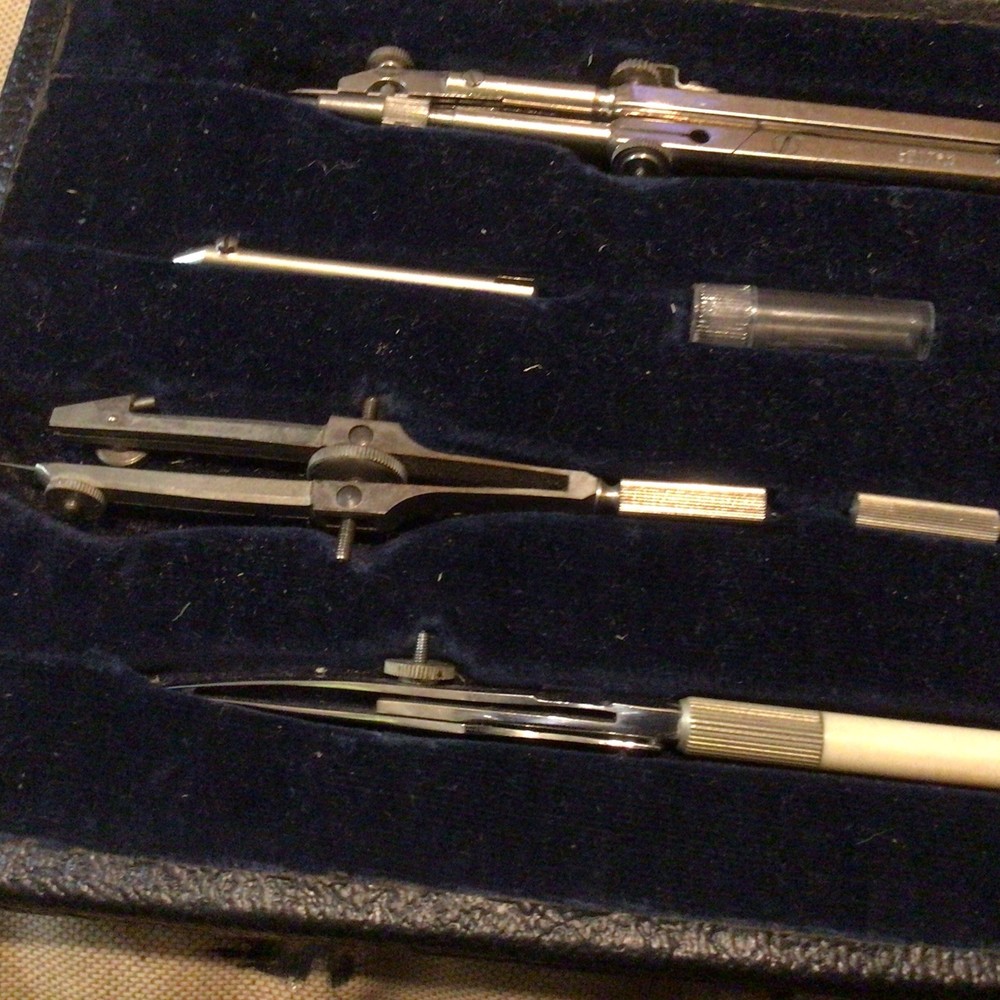 Vintage Original Lotter Draftsman Technical Drawing Set in Case
