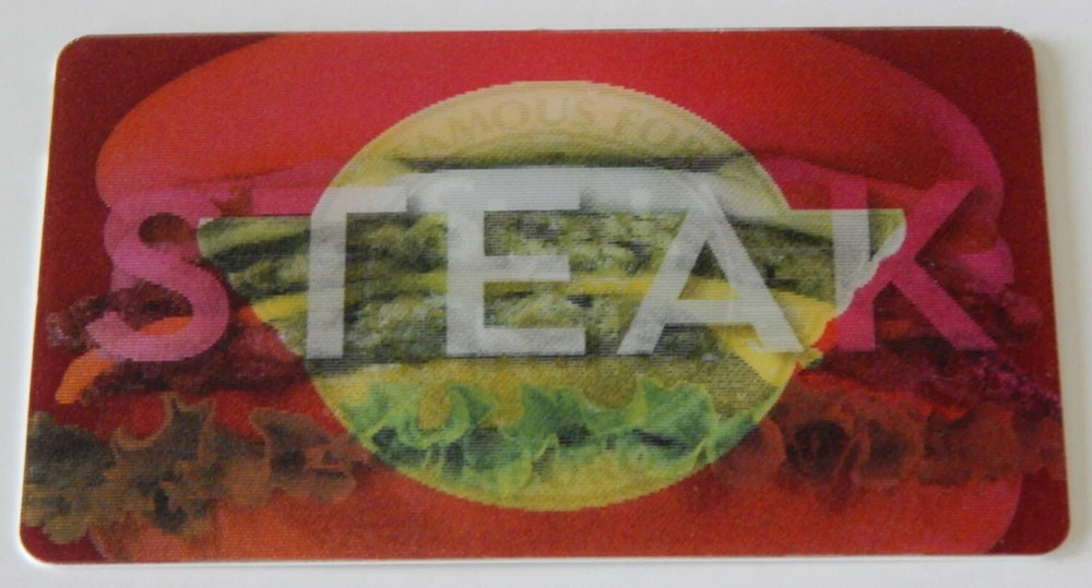 Steak N Shake Cool 3D 3 image Gift Card NO $ VALUE