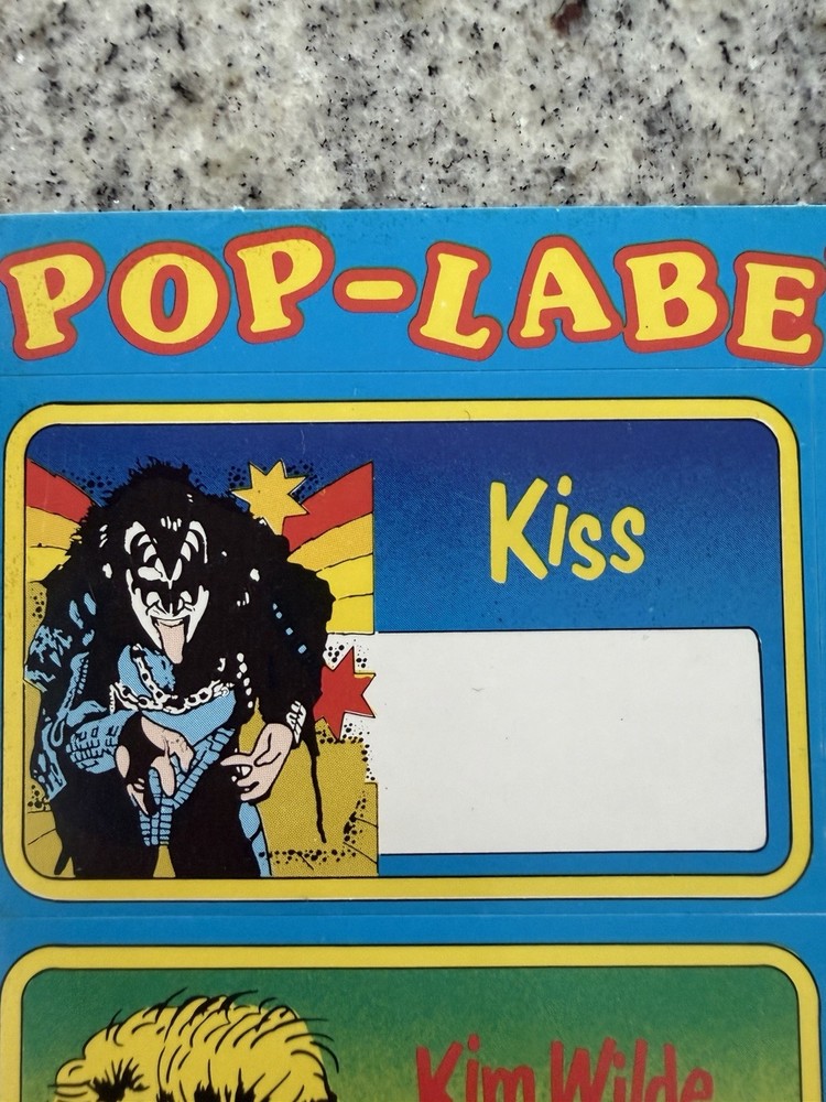 KISS 1977 POP SCHOOL BOOK LABELS STICKER SET MP NETHERLANDS AUCOIN VINTAGE RARE