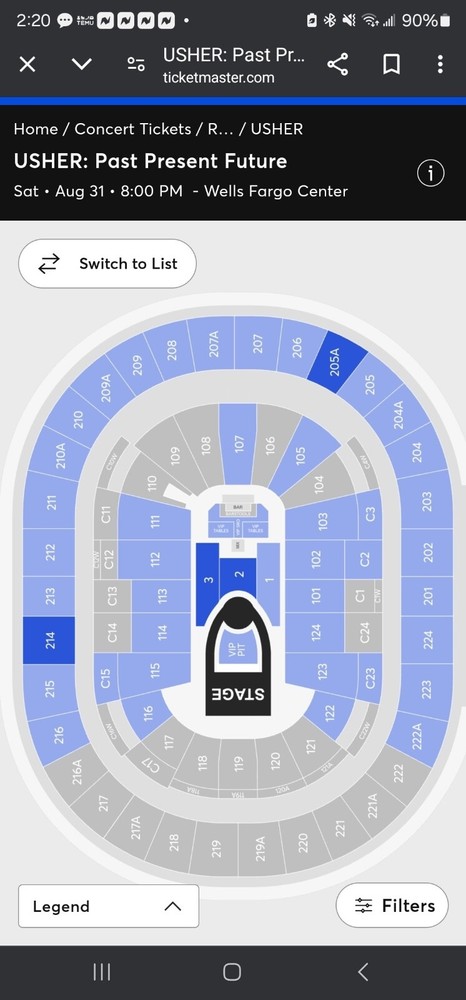 1 usher ticket in philly