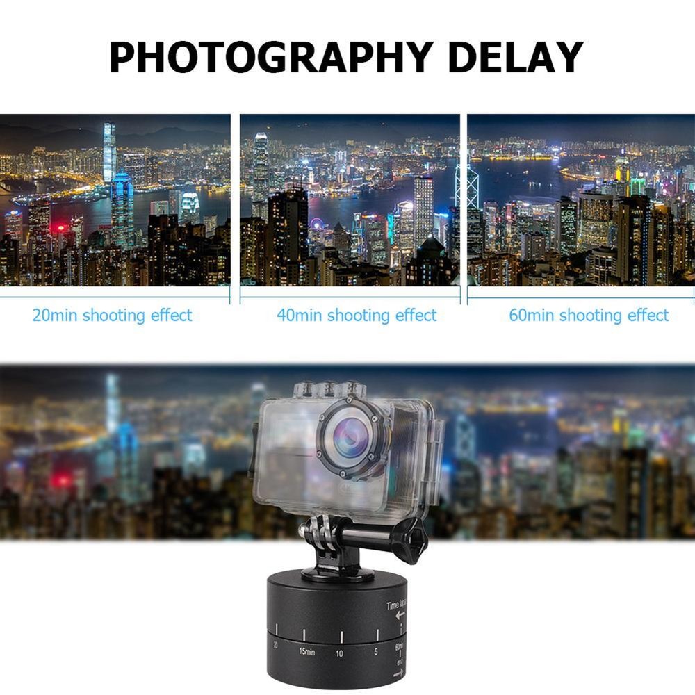 Panoramic Time Lapse Tripod Head Adapter Camera Mount 360 Timelapse Rotator Head
